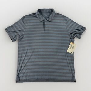 REI Co-op Performance Polo Shirt Mens Large Blue Gray Striped NWT Outdoor